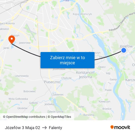 Józefów 3 Maja 02 to Falenty map