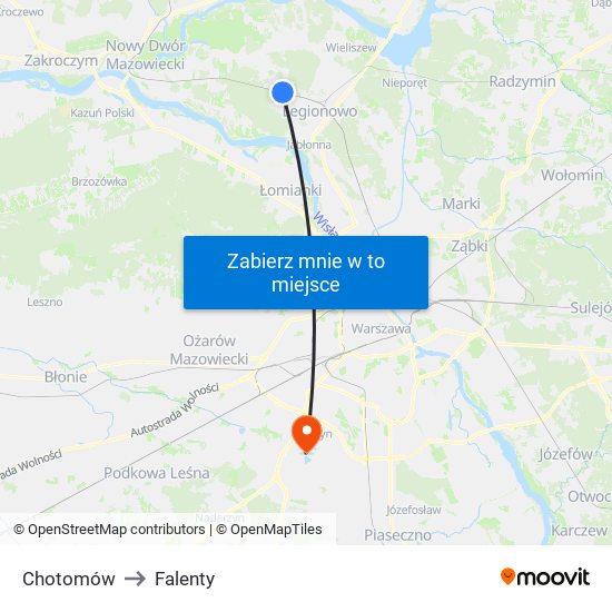 Chotomów to Falenty map