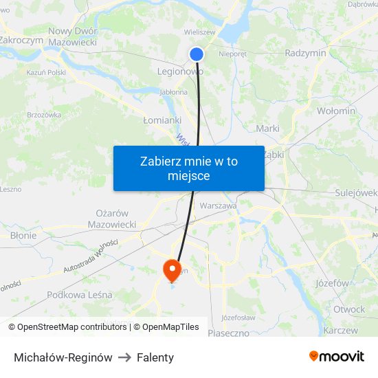 Michałów-Reginów to Falenty map