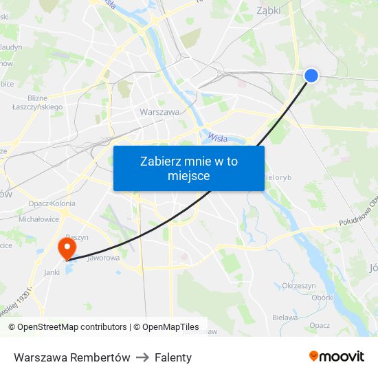 Warszawa Rembertów to Falenty map