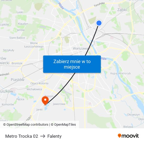 Metro Trocka 02 to Falenty map