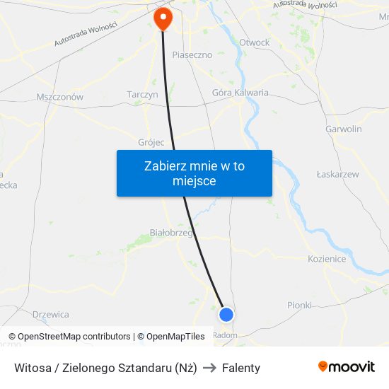 Witosa / Zielonego Sztandaru (Nż) to Falenty map