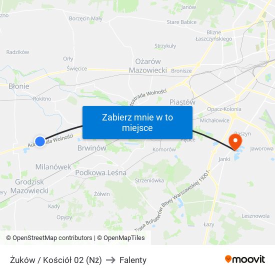 Żuków / Kościół 02 (Nż) to Falenty map