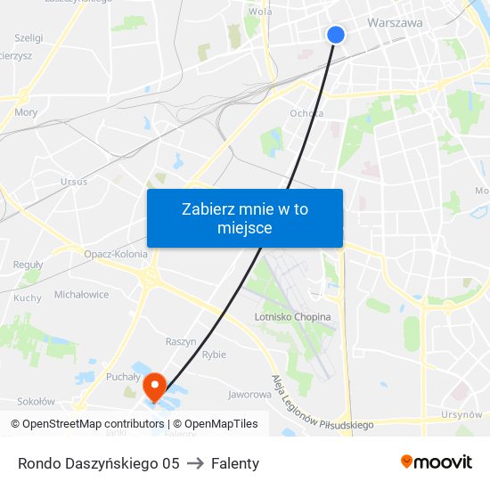 Rondo Daszyńskiego 05 to Falenty map