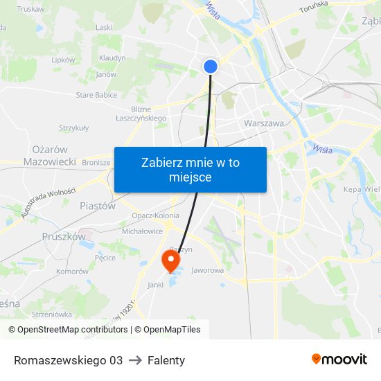 Romaszewskiego 03 to Falenty map