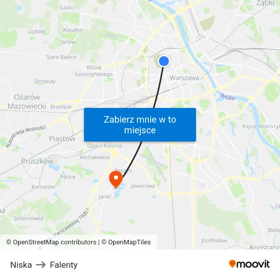 Niska to Falenty map