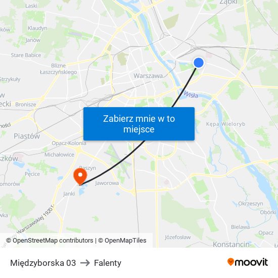 Międzyborska 03 to Falenty map