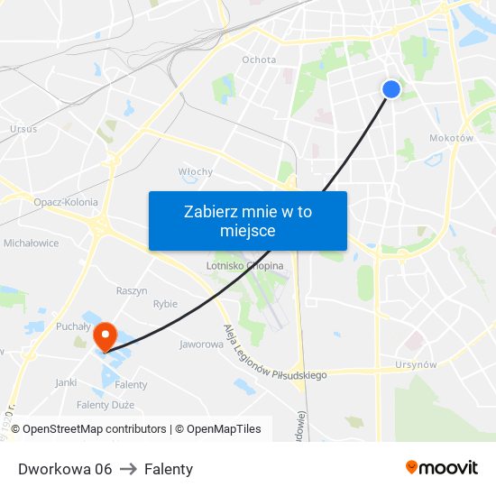 Dworkowa 06 to Falenty map