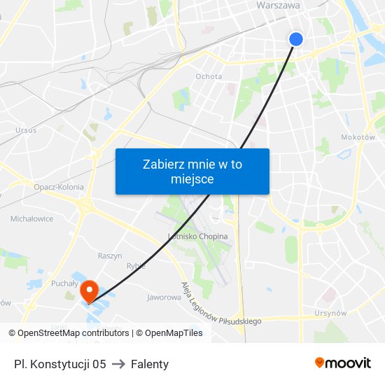 Pl. Konstytucji 05 to Falenty map