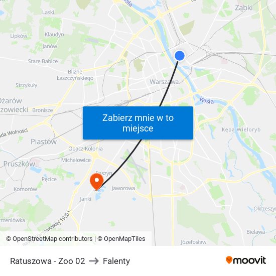 Ratuszowa - Zoo 02 to Falenty map