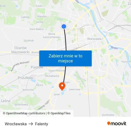 Wrocławska to Falenty map