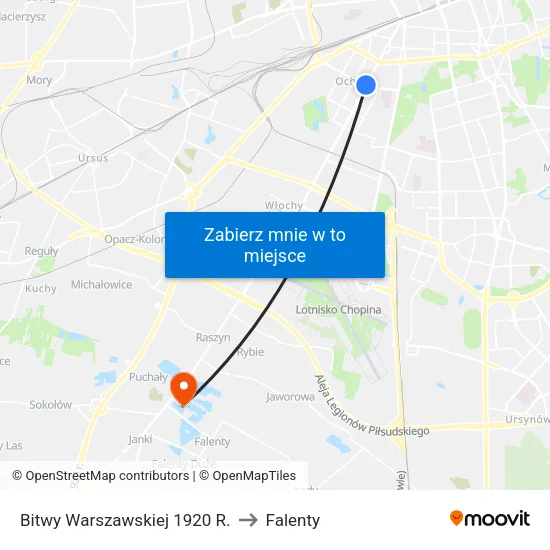 Bitwy Warszawskiej 1920 R. to Falenty map