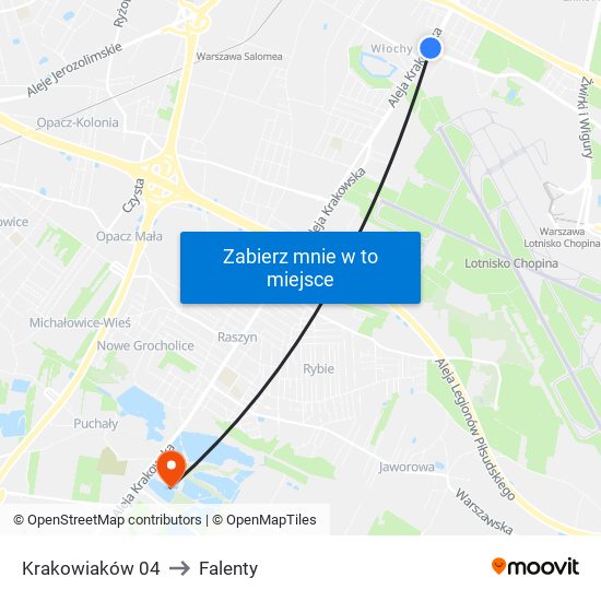 Krakowiaków 04 to Falenty map