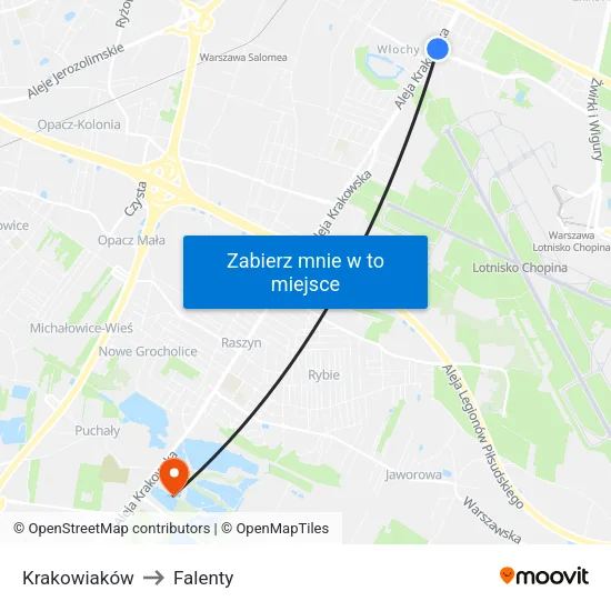 Krakowiaków to Falenty map