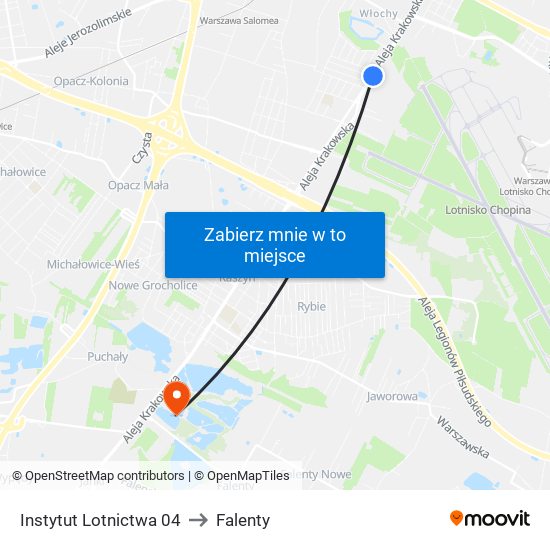 Instytut Lotnictwa 04 to Falenty map