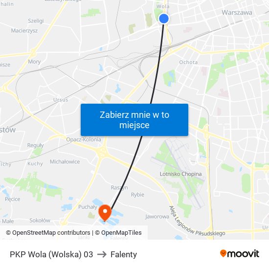 PKP Wola (Wolska) 03 to Falenty map