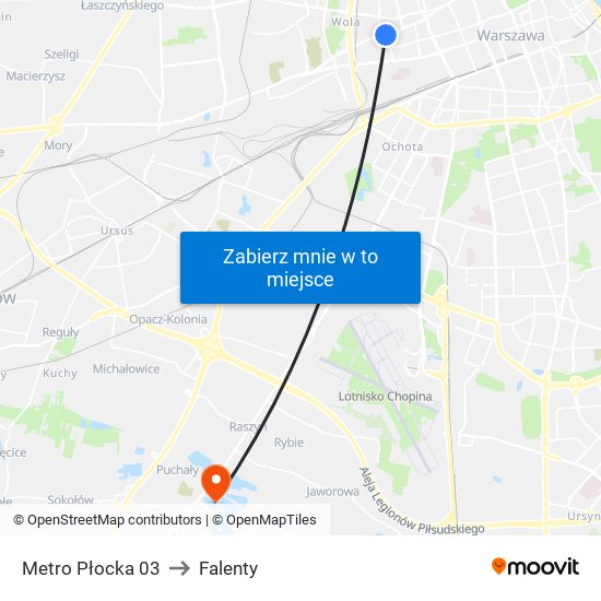 Metro Płocka 03 to Falenty map