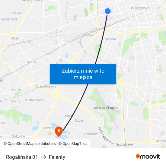 Rogalińska 01 to Falenty map