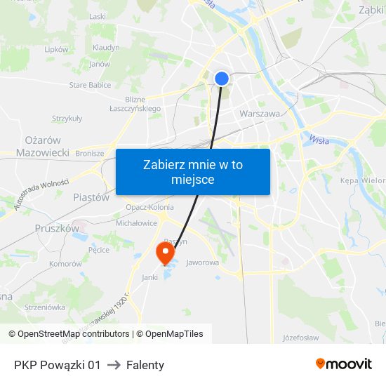 PKP Powązki 01 to Falenty map
