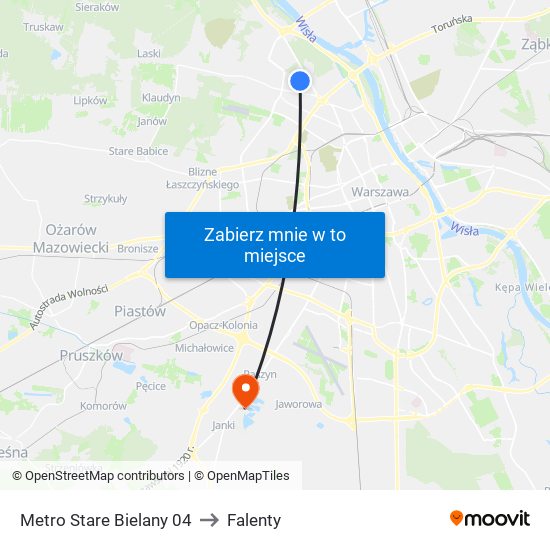 Metro Stare Bielany 04 to Falenty map