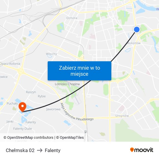 Chełmska 02 to Falenty map