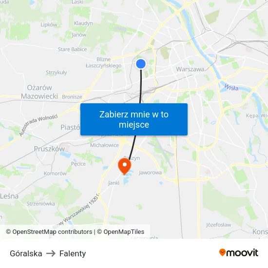 Góralska to Falenty map