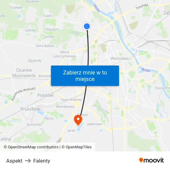 Aspekt to Falenty map