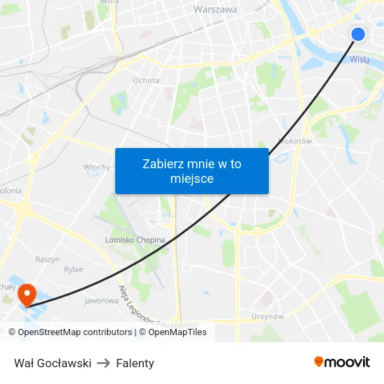 Wał Gocławski to Falenty map