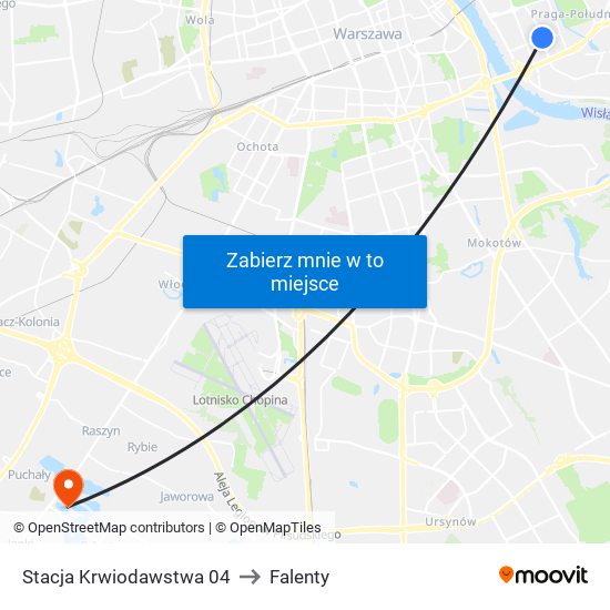 Stacja Krwiodawstwa 04 to Falenty map