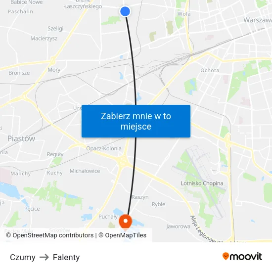 Czumy to Falenty map