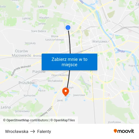 Wrocławska to Falenty map