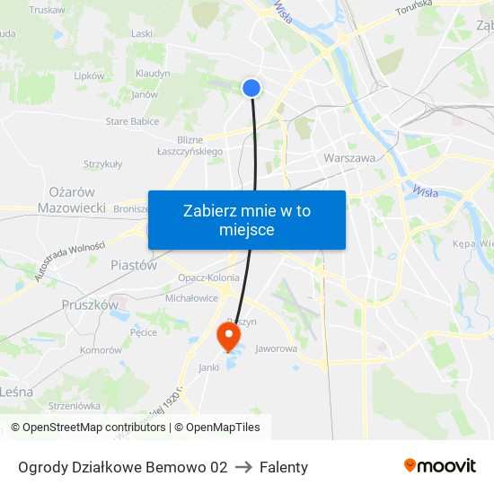 Ogrody Działkowe Bemowo 02 to Falenty map