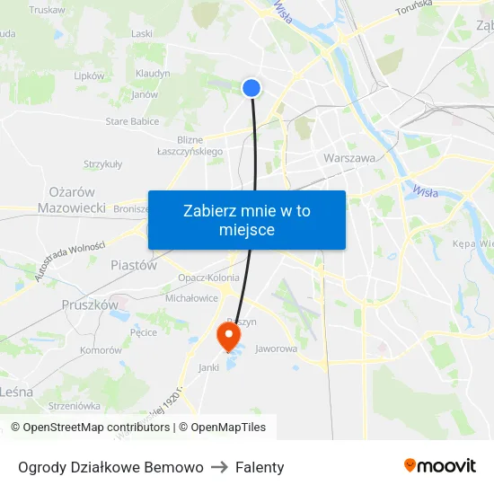 Ogrody Działkowe Bemowo to Falenty map