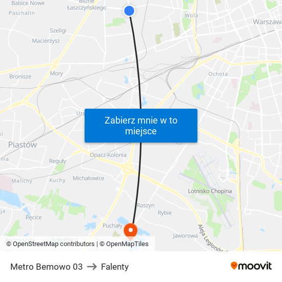 Metro Bemowo 03 to Falenty map