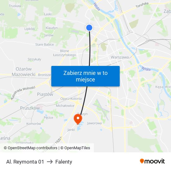 Al. Reymonta 01 to Falenty map