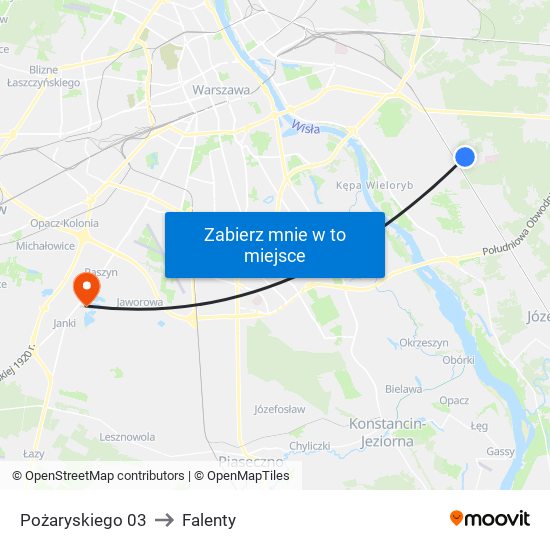 Pożaryskiego 03 to Falenty map