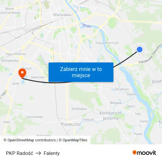 PKP Radość to Falenty map