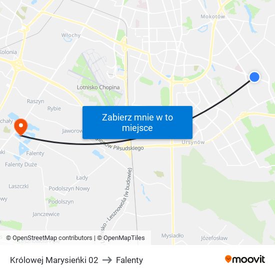 Królowej Marysieńki 02 to Falenty map