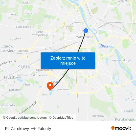 Pl. Zamkowy to Falenty map