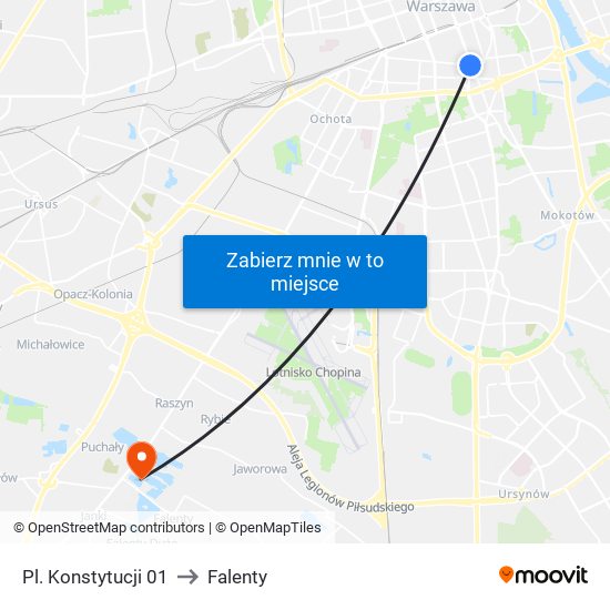 Pl. Konstytucji 01 to Falenty map