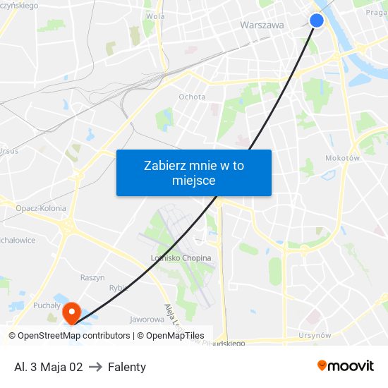 Al. 3 Maja 02 to Falenty map