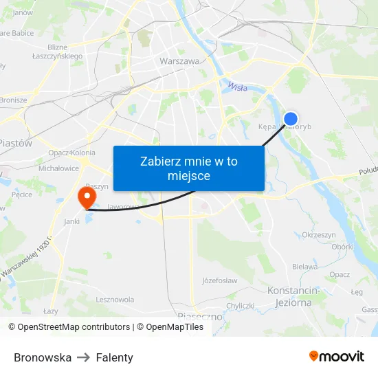 Bronowska to Falenty map