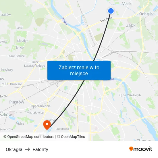 Okrągła to Falenty map