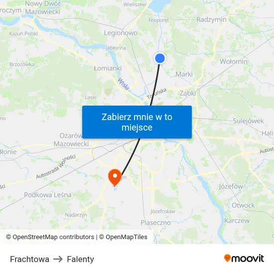 Frachtowa to Falenty map