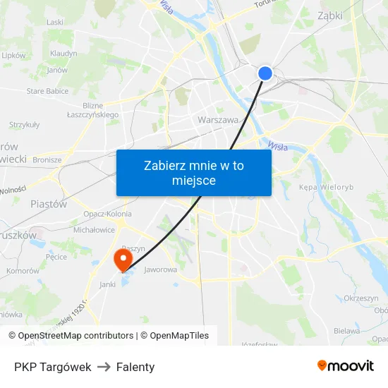 PKP Targówek to Falenty map