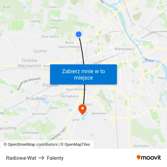Radiowa - WAT to Falenty map