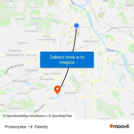 Przasnyska to Falenty map