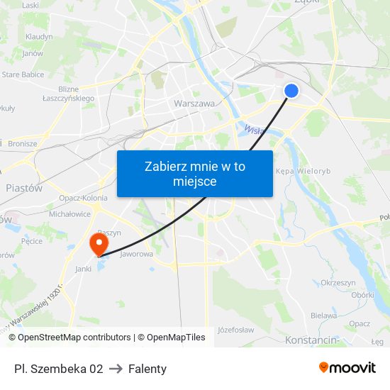 Pl. Szembeka 02 to Falenty map