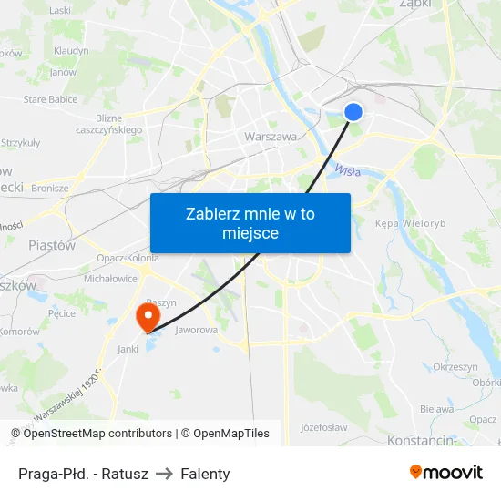 Praga-Płd. - Ratusz to Falenty map