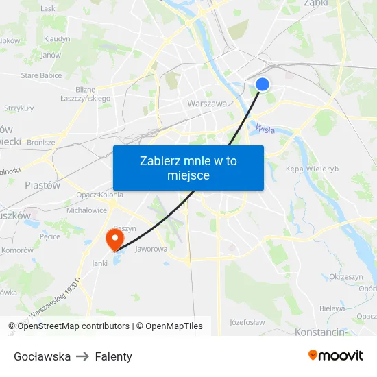 Gocławska to Falenty map